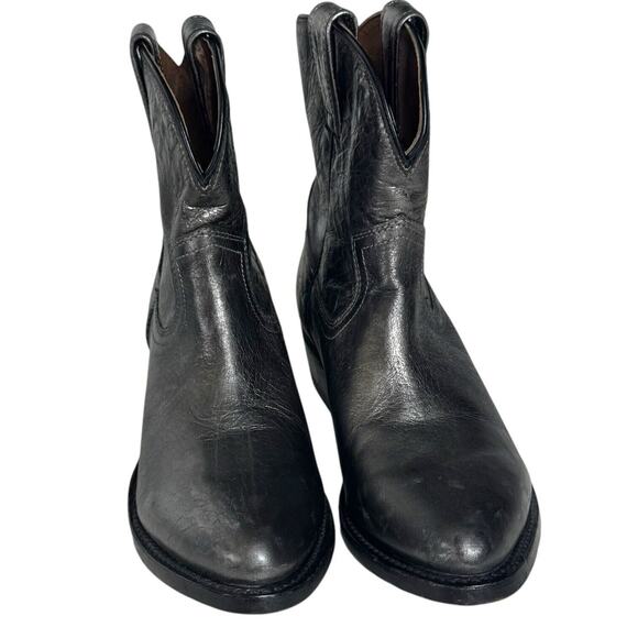 Frye Billy Short Western Leather Booties Boots Womens Size 8 Silver Pewter - Picture 5 of 16